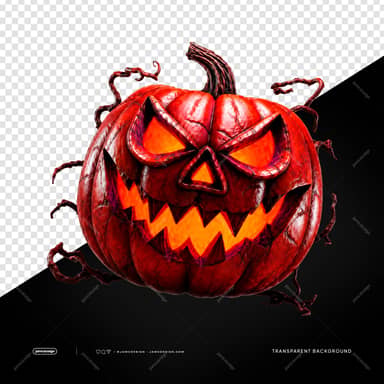 Evil Glowing Jack O Lantern Pumpkin PNG Transparent Background