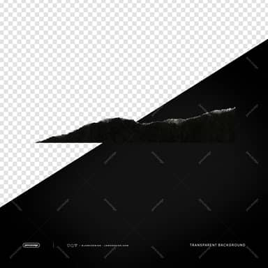 Black Rough Torn Paper Edge Monochrome Accent PNG Transparent