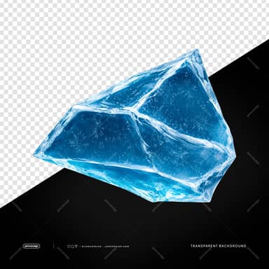 Large Blue Ice Crystal Faceted Glass Form PNG Transparent JPG