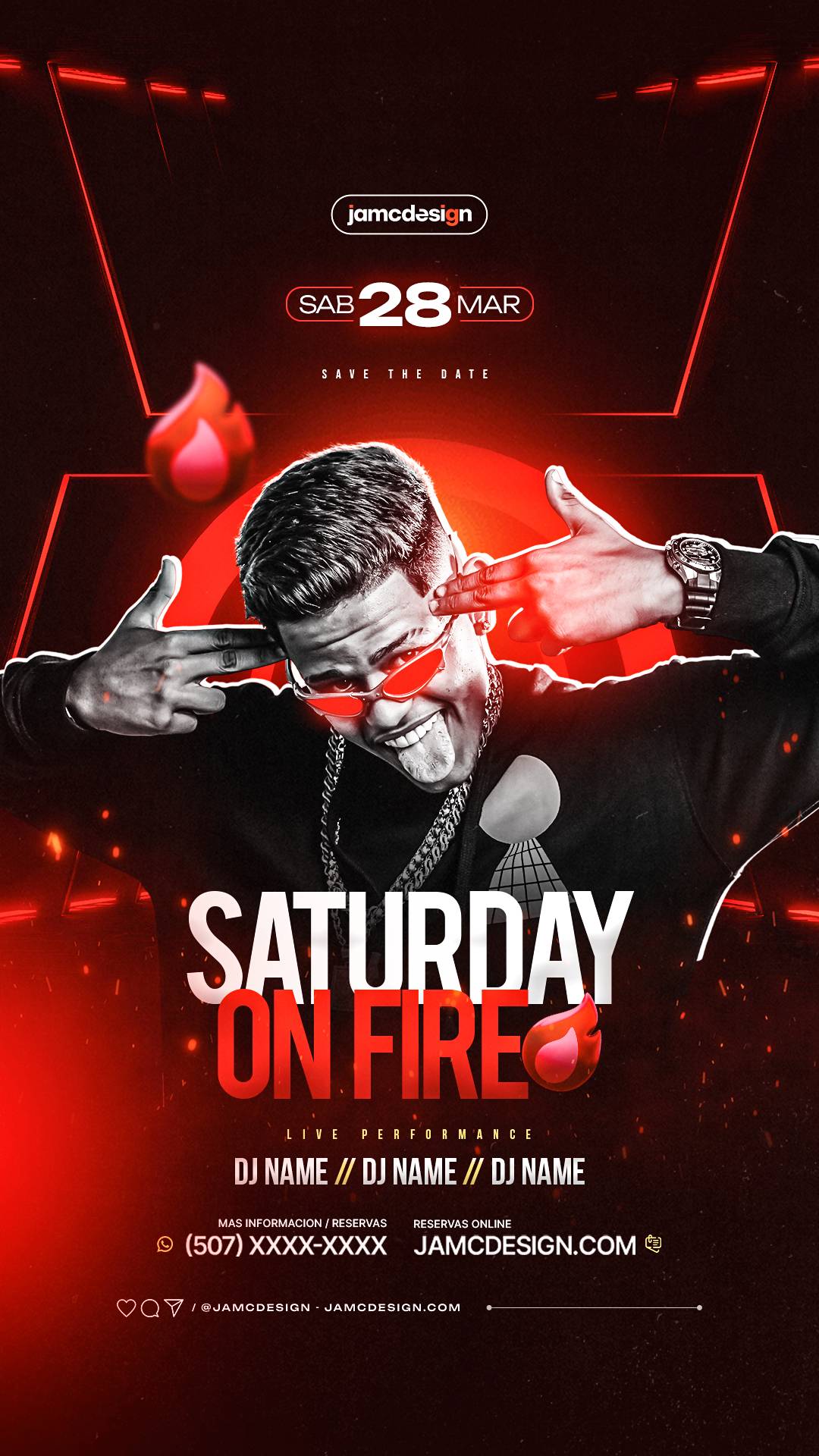 Saturday Party Flyer Template PSD