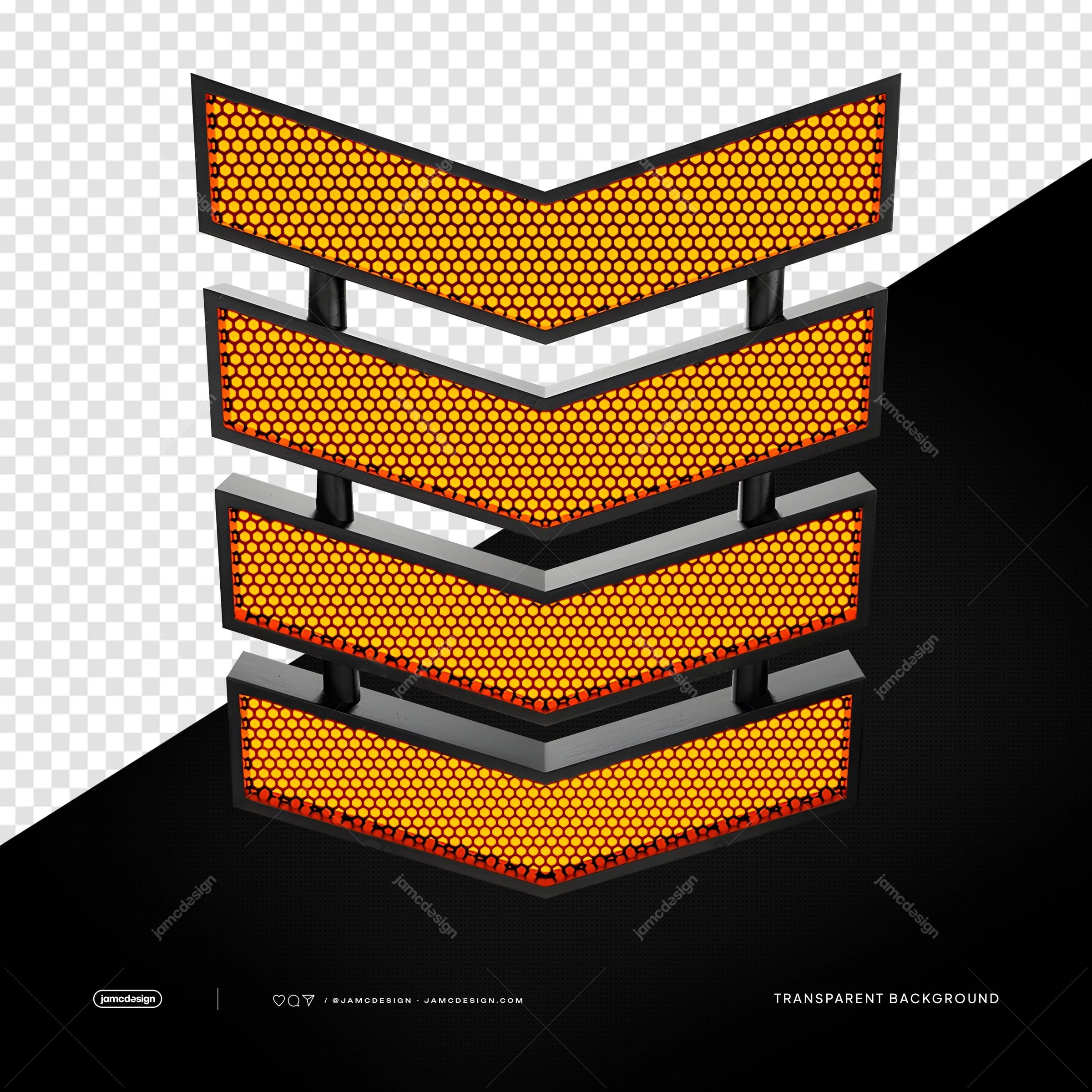 3D Stage Light Panel Honeycomb Grid PNG Transparent Background