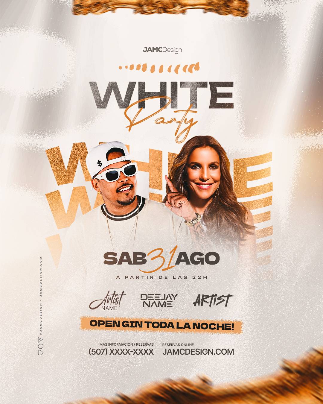 White Party Flyer Template PSD