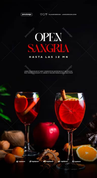 Open Sangria Flyer Template PSD Editable