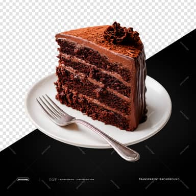 Realistic Chocolate Cake Slice PNG Transparent Background