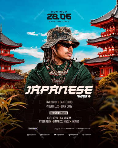 Modelo de Flyer Japanese Vibes PSD Editável