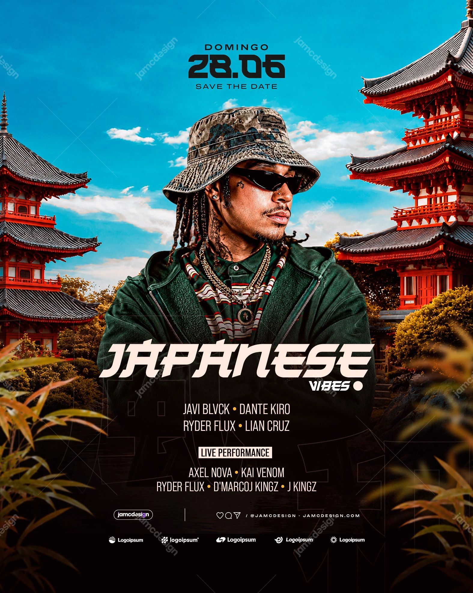 Japanese Vibes Flyer Template PSD Editable