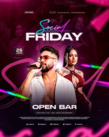 Social Friday Flyer Template PSD Editable