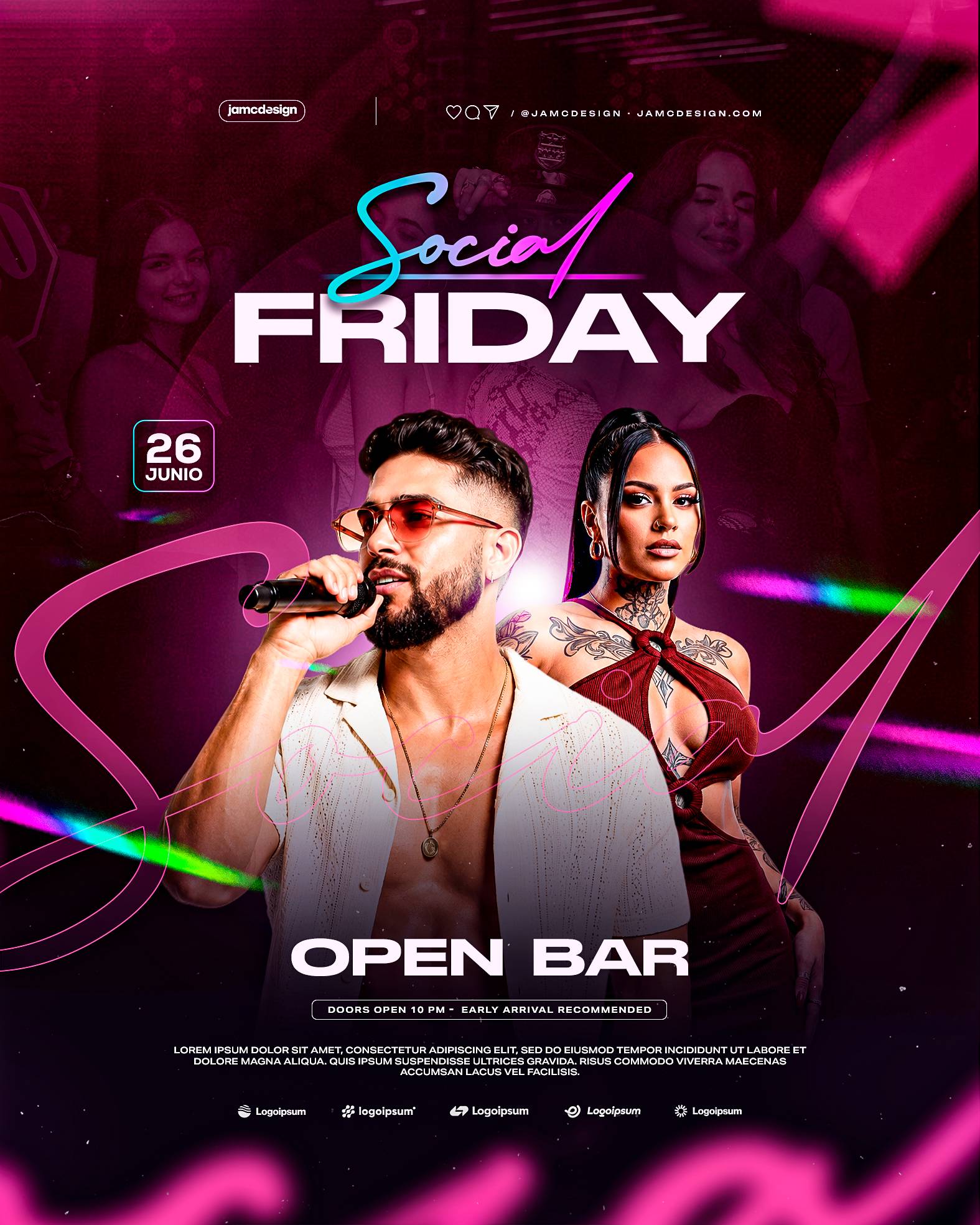 Social Friday Flyer Template PSD Editable