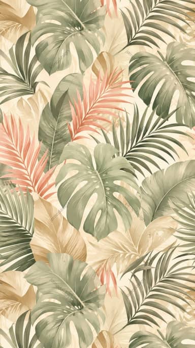 Vintage Tropical Leaves Botanical Pattern Background