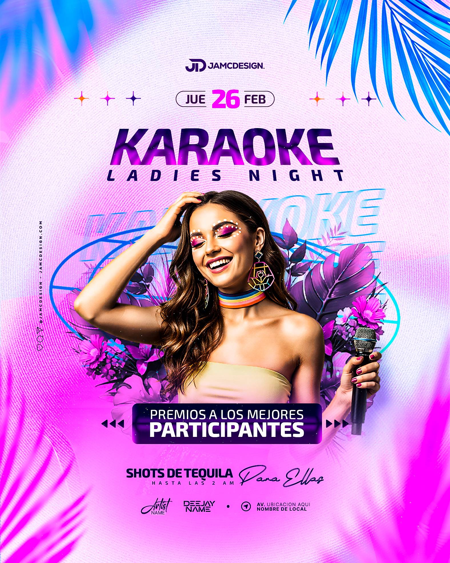 Karaoke Ladies Night Flyer Template PSD