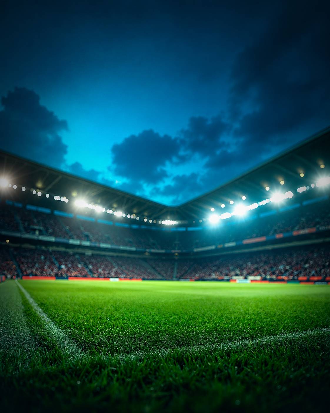 Cinematic Soccer Stadium Lights Background