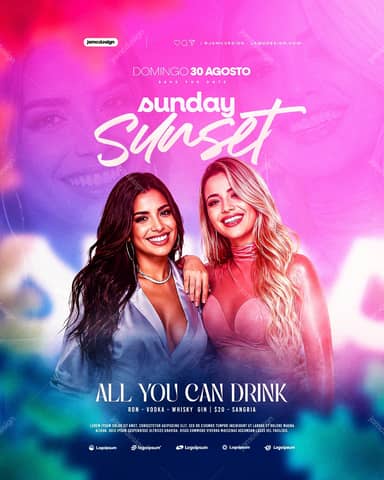 Sunset Sunday Social Media Flyer Template PSD Editable