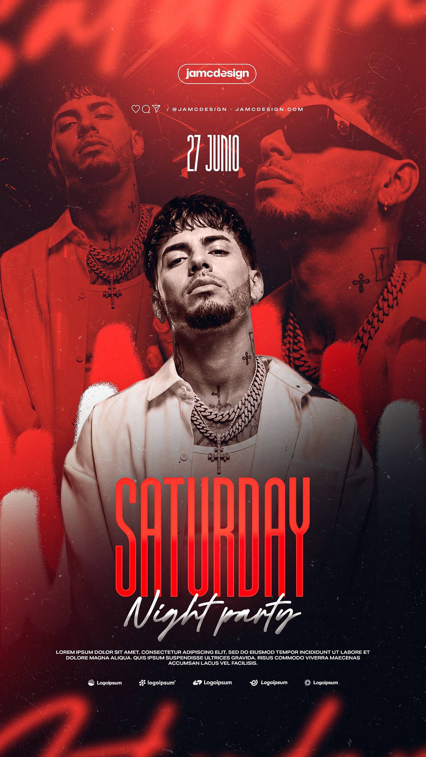 Story Saturday Night Party Flyer Template PSD Editable