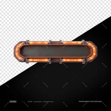 Industrial Orange Rounded Led Bar Amber Glow Frame PNG Transparent