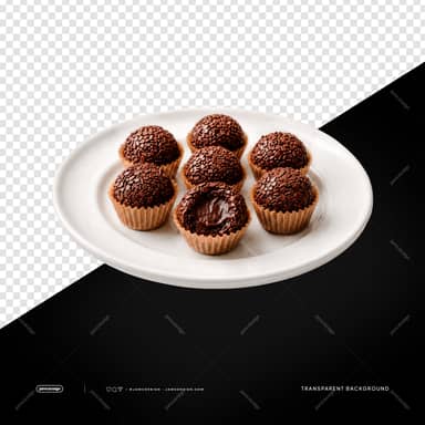Chocolate Brigadeiro Truffles PNG Transparent Background