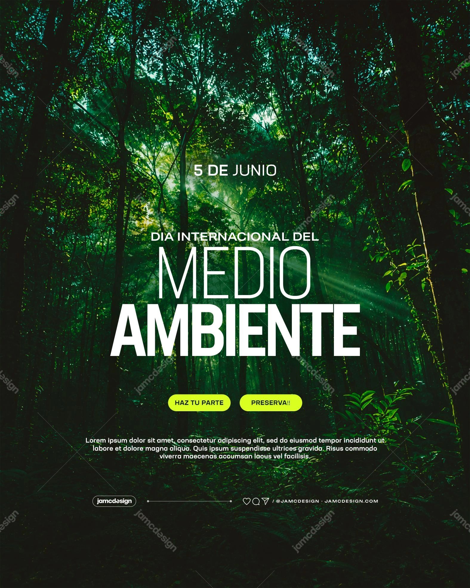 Dia Internacional Del Medio Ambiente Flyer Template PSD Editable