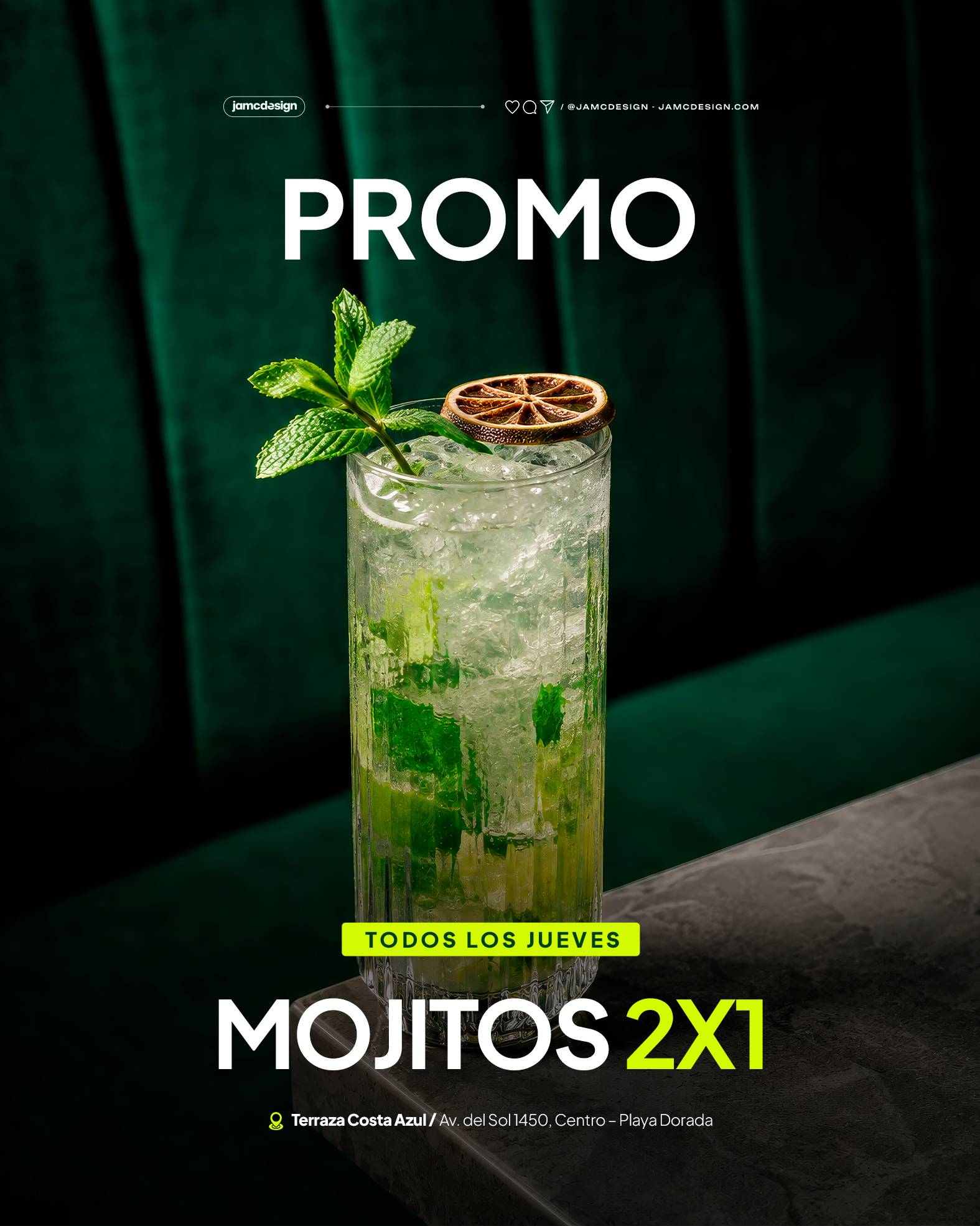 Promo Mojitos Flyer Template PSD Editable