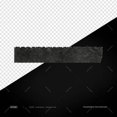 Black Textured Paper Strip Torn Overlay PNG Transparent