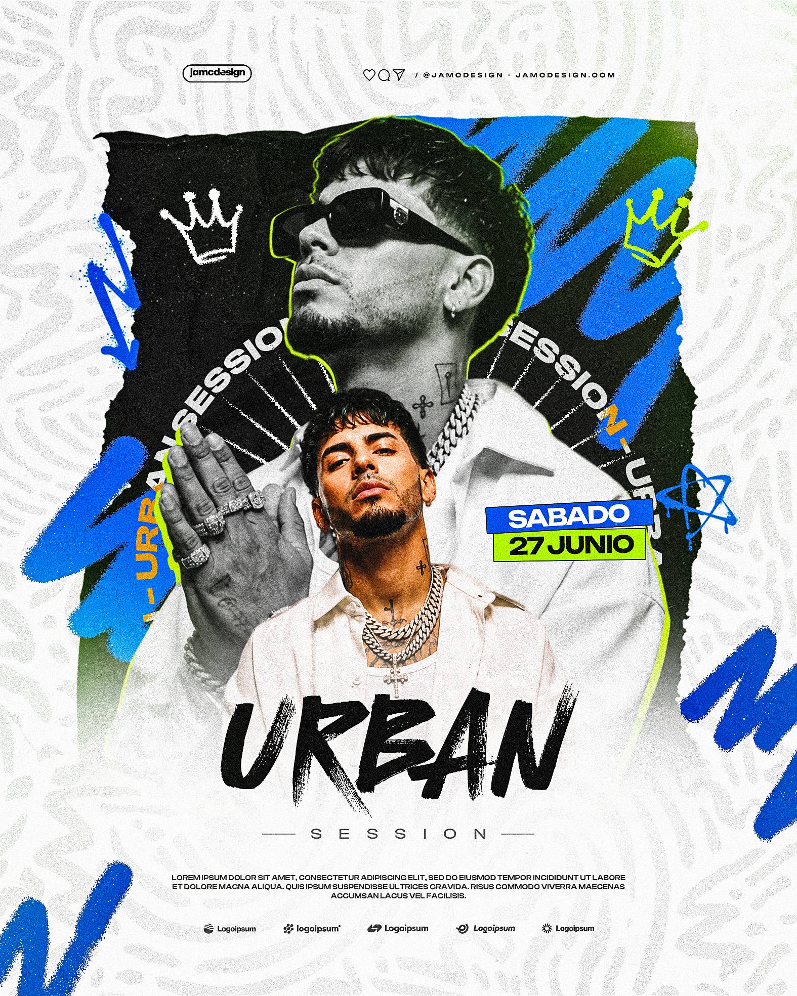 Urban Session Flyer Template PSD Editable