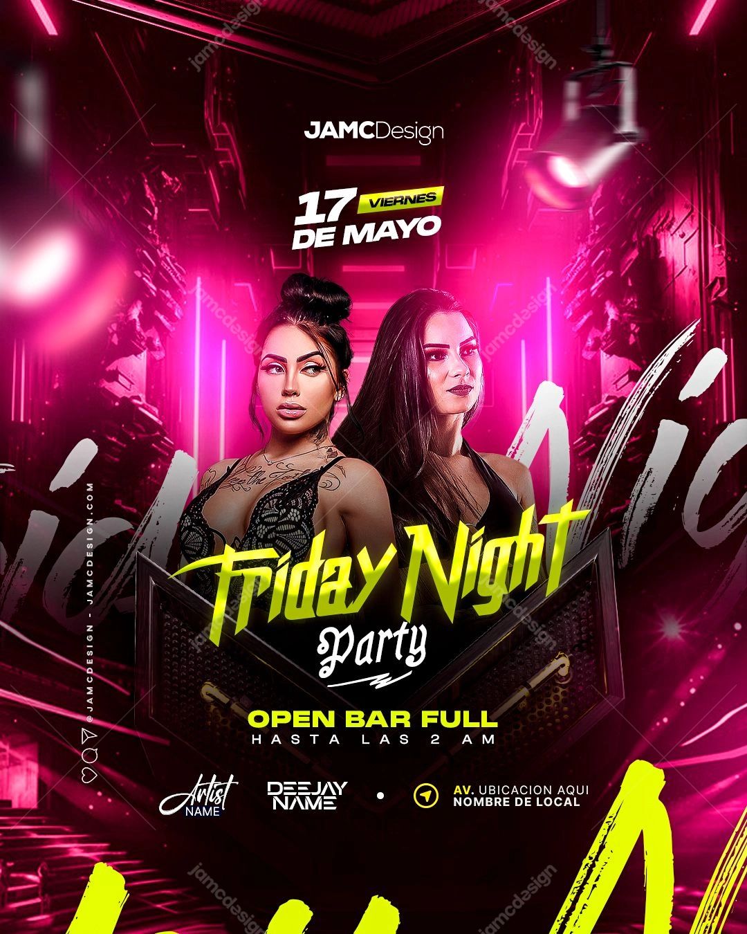 Friday Night Flyer Template PSD