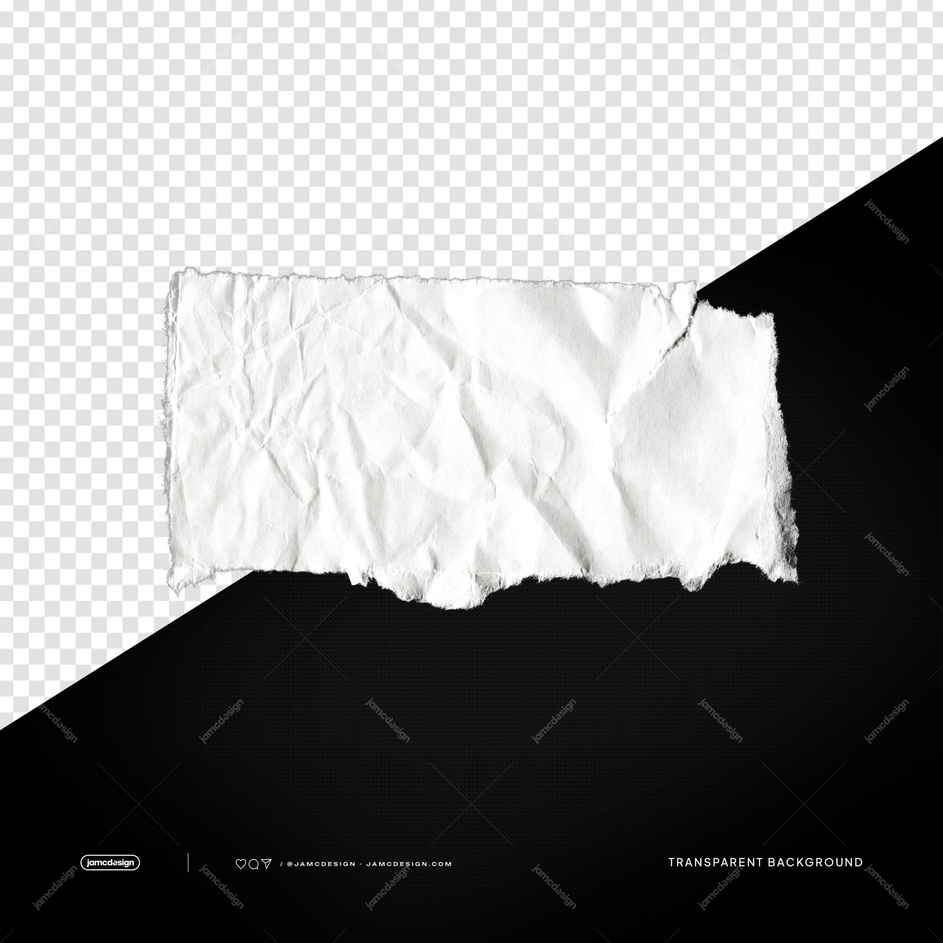 White Wrinkled Paper Strip Deep Creases PNG Transparent. White wrinkled paper strip supplied as a PNG transparent object, showing deep creases