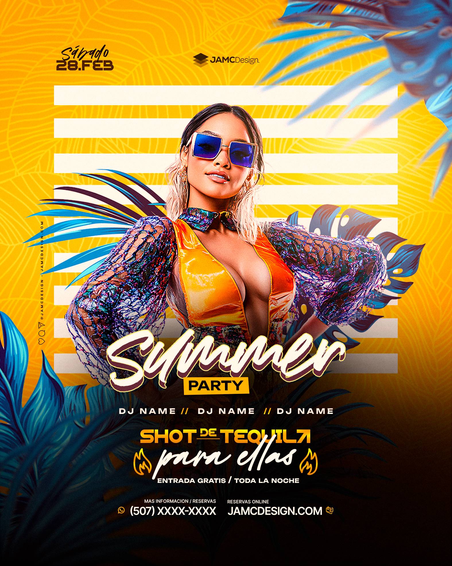 Summer Party Flyer Template PSD