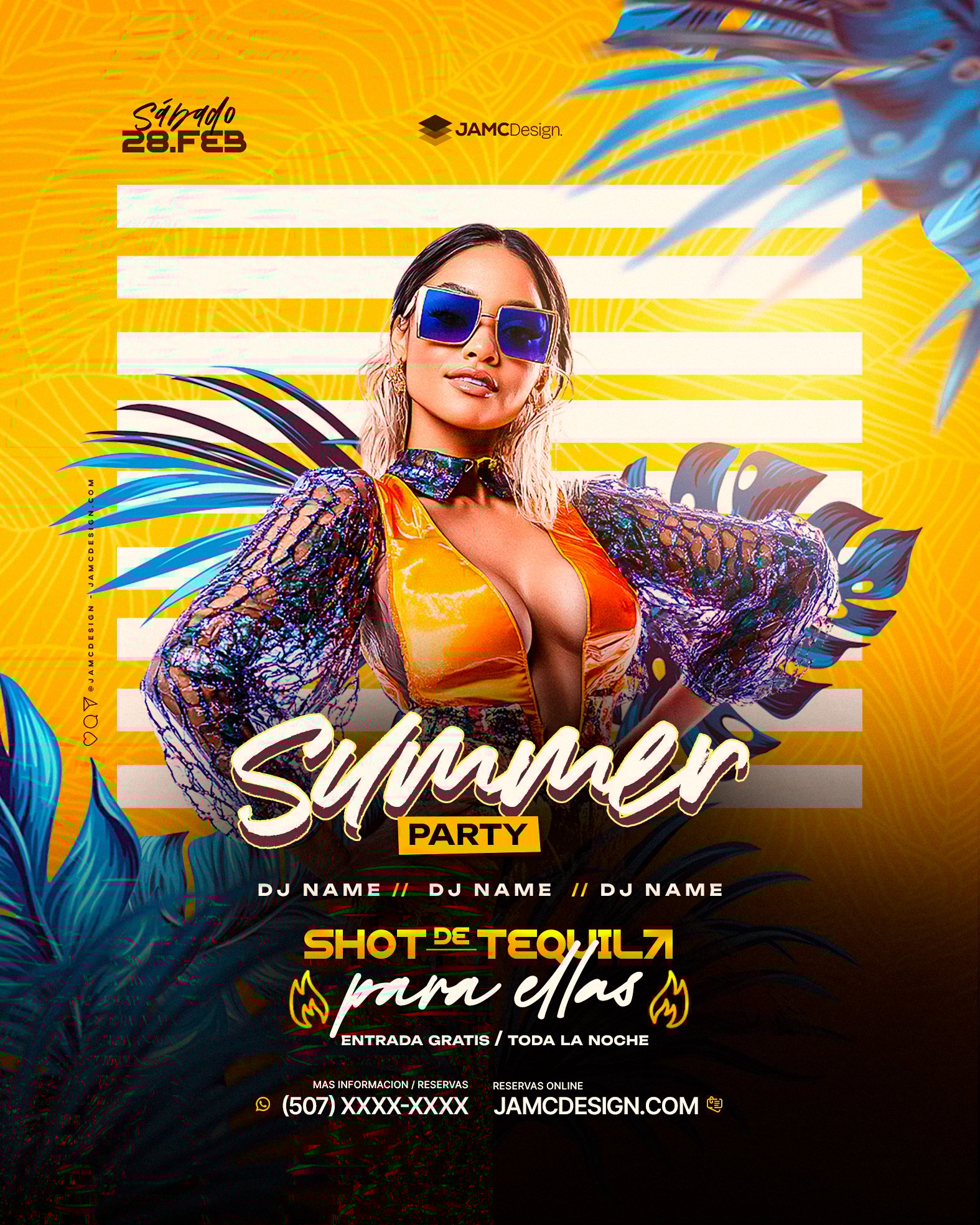 Summer Party Flyer Template PSD
