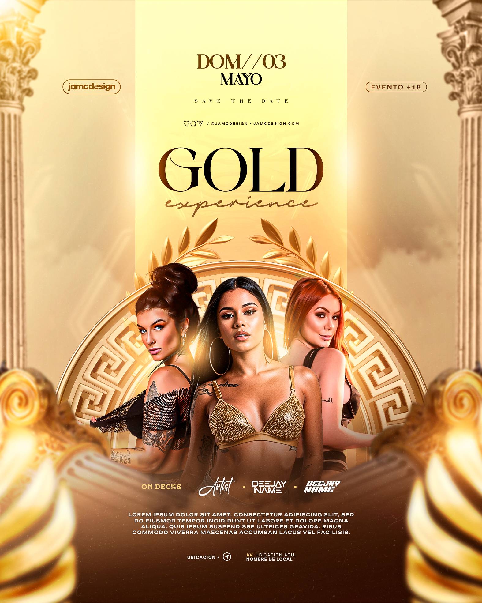 Gold Experience Flyer Template PSD Editable