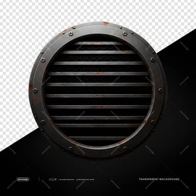 Rusty Round Metal Grille Dark Bars PNG Transparent