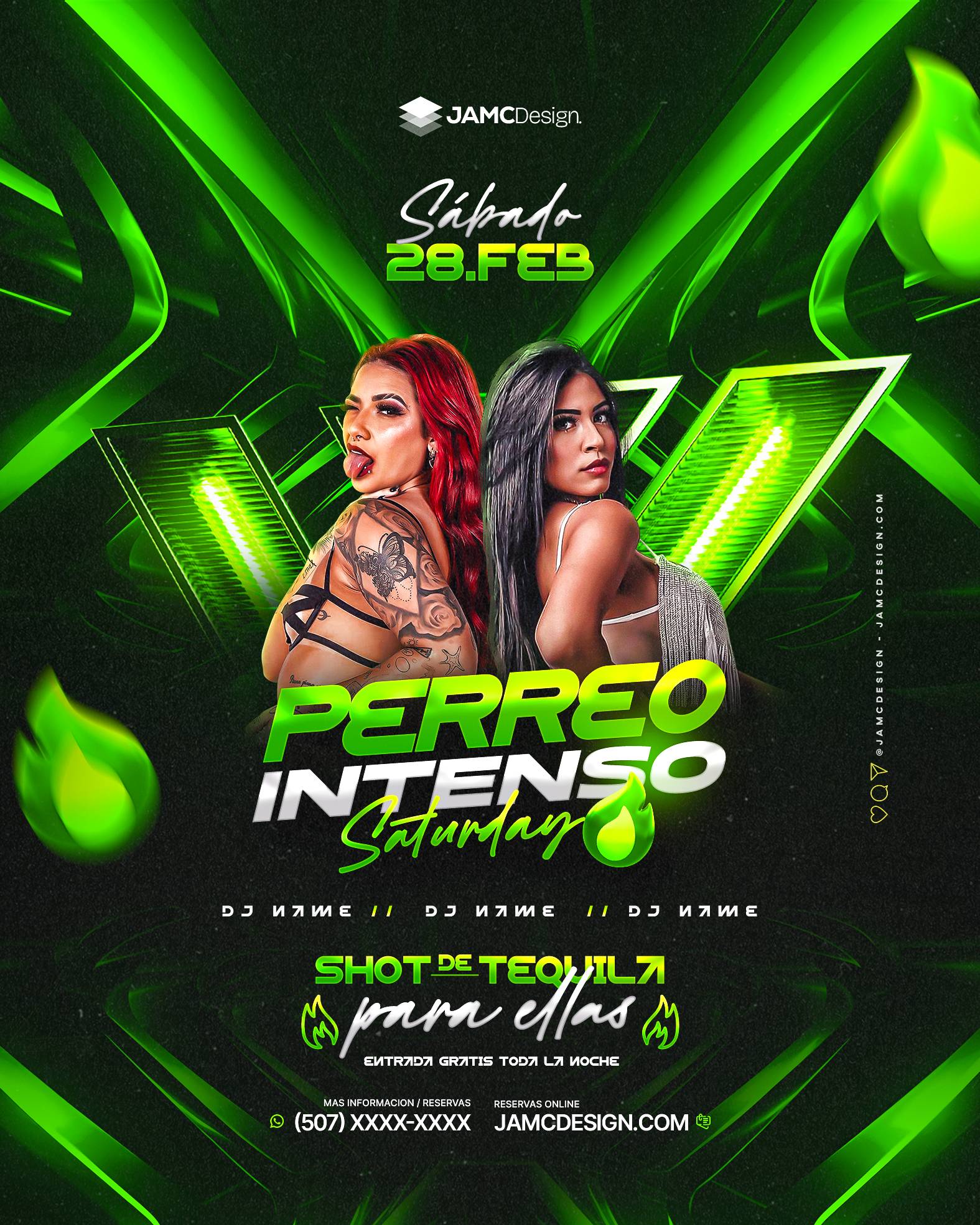 Perreo Intenso Flyer Template PSD 