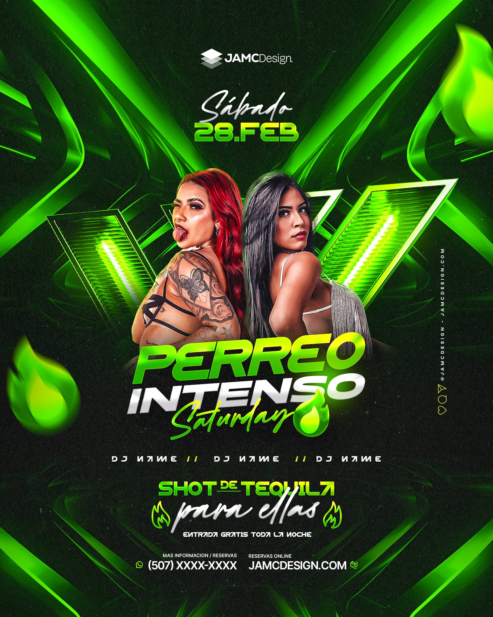 Perreo Intense Flyer Template PSD