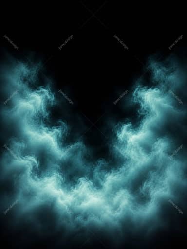 Nuvens de Fumaça Turquesa com Centro Preto Vertical