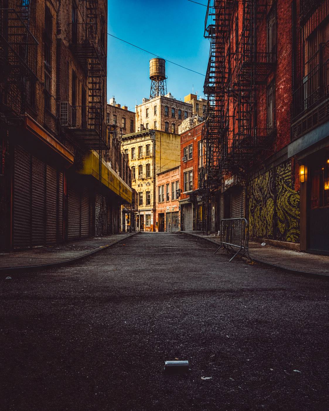 Cinematic New York Style Urban Alley Background