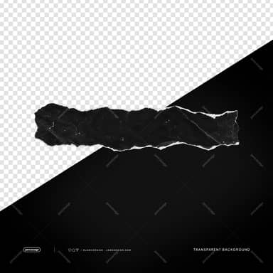 Black Torn Paper Strip PNG Transparent