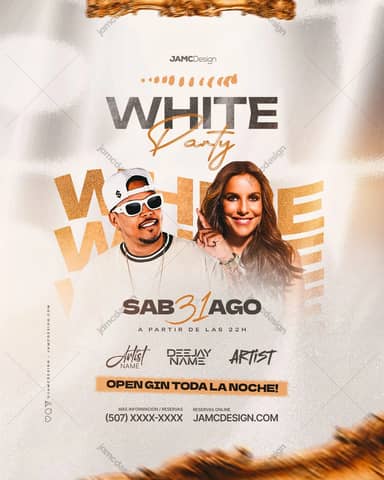 Modèle de Flyer White Party PSD