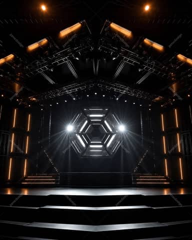 Fond Lumières Scène Techno Sombre