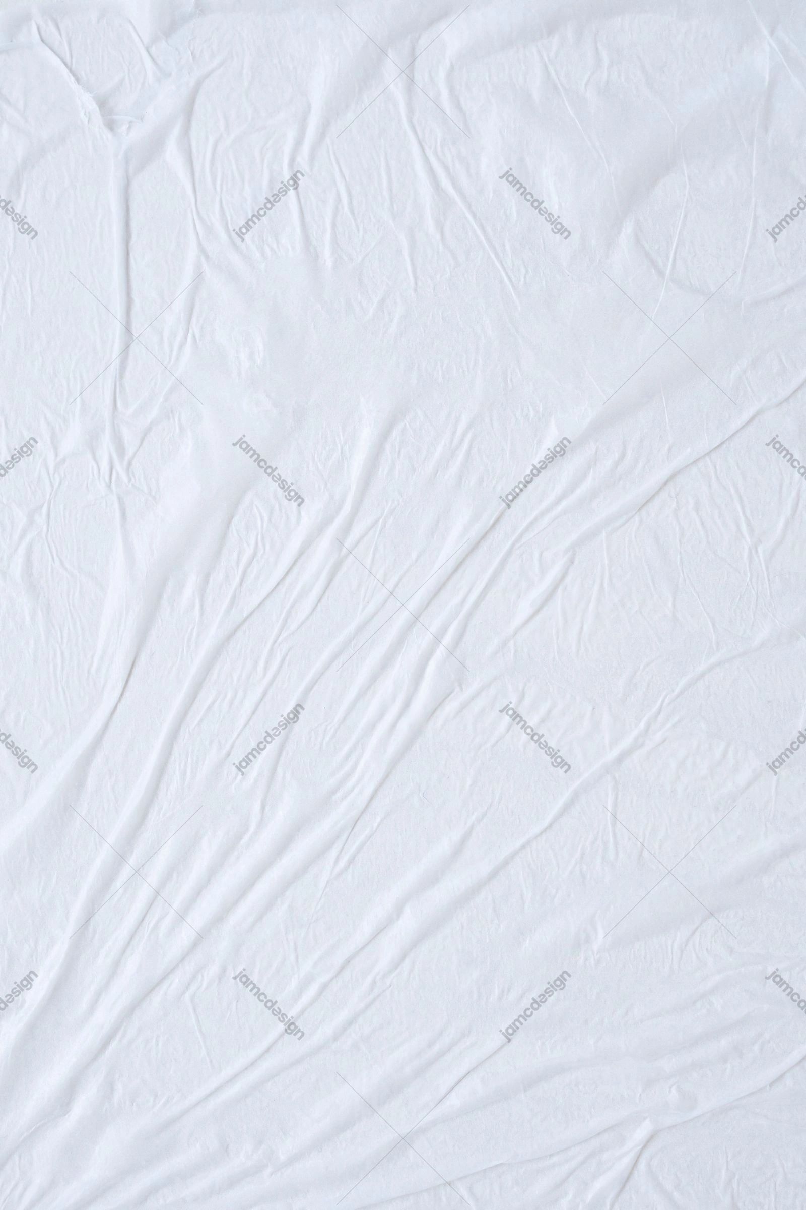 White Wrinkled Fabric Surface Texture Background