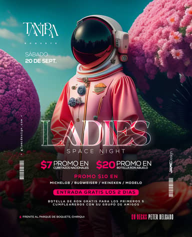 Ladies Space Night Flyer Template PSD
