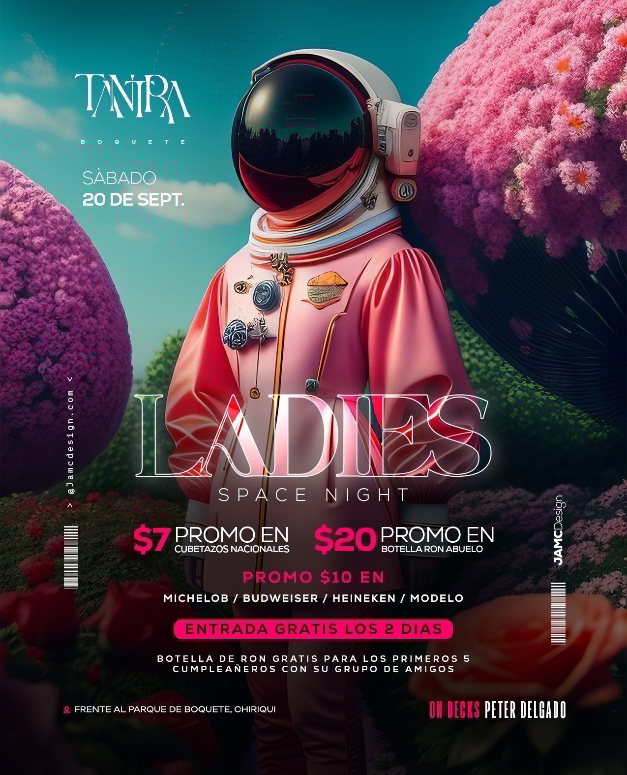 Ladies Space Night Flyer Template PSD