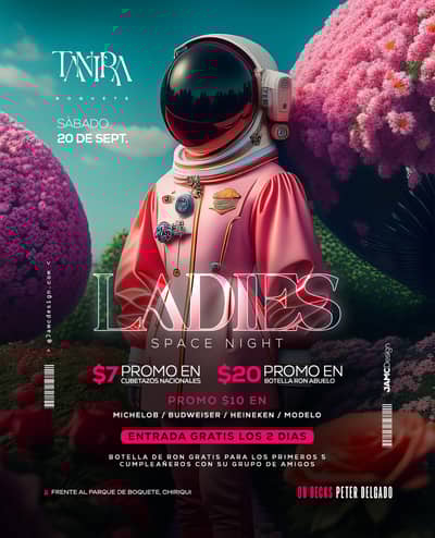 Ladies Space Night Flyer Template PSD
