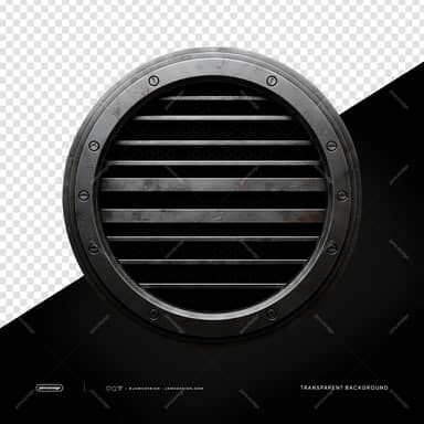 Minimal Round Metal Grille Industrial Vent Transparent Object PNG