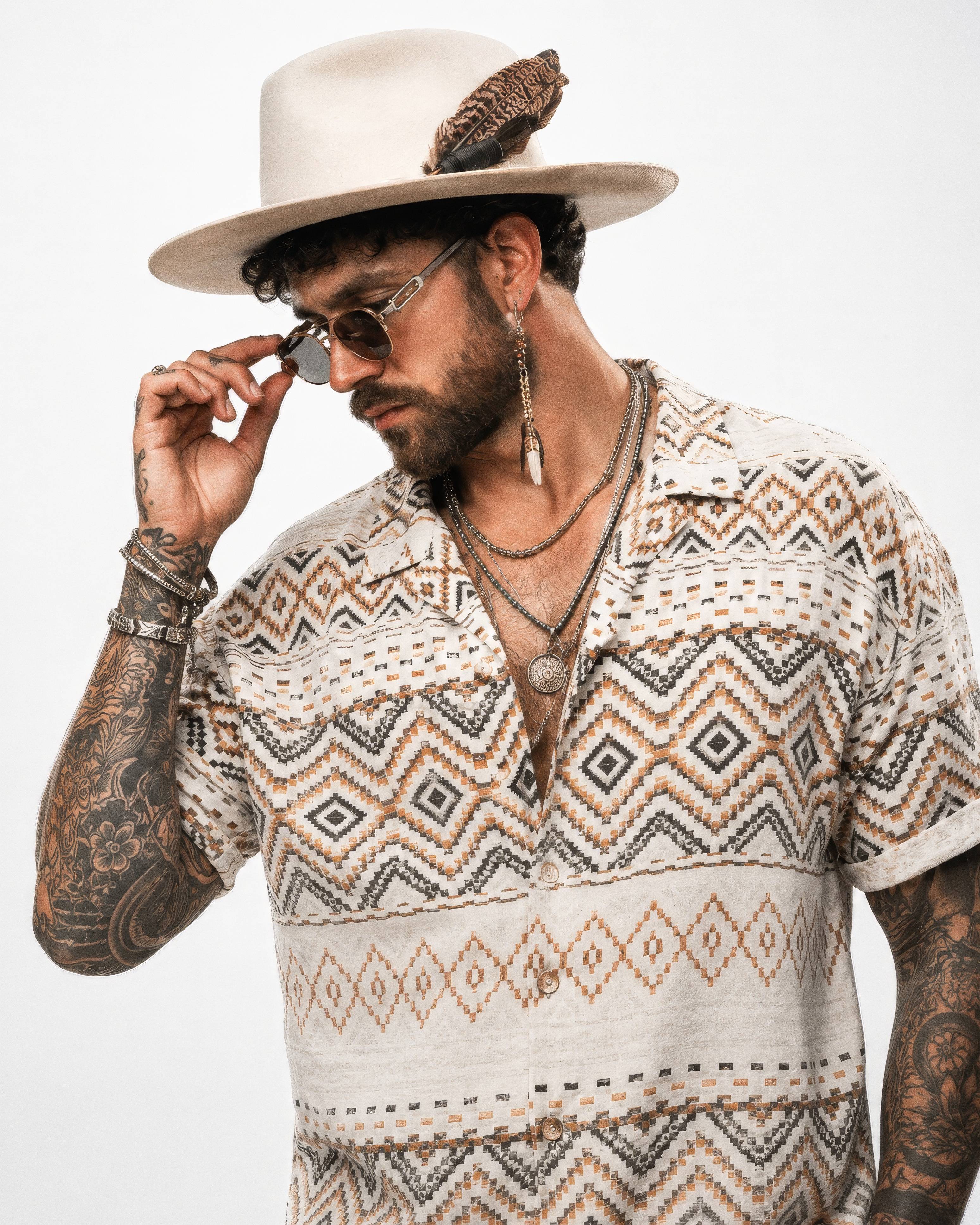 Bohemian Summer Man Outfit Portrait