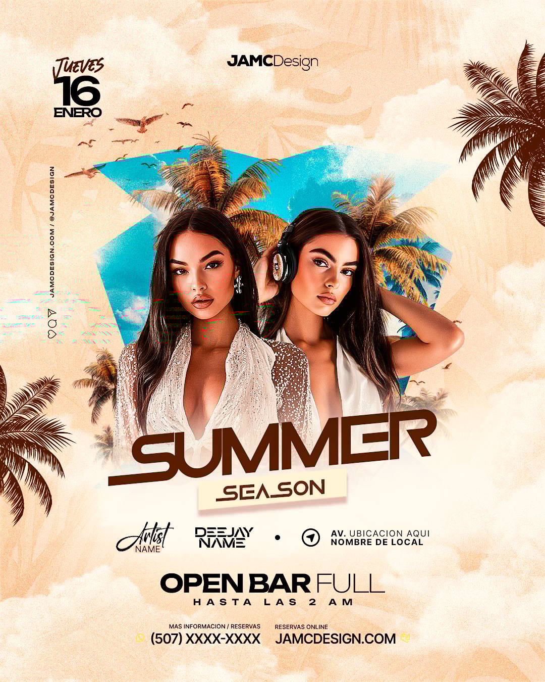 Summer Party Flyer Template PSD