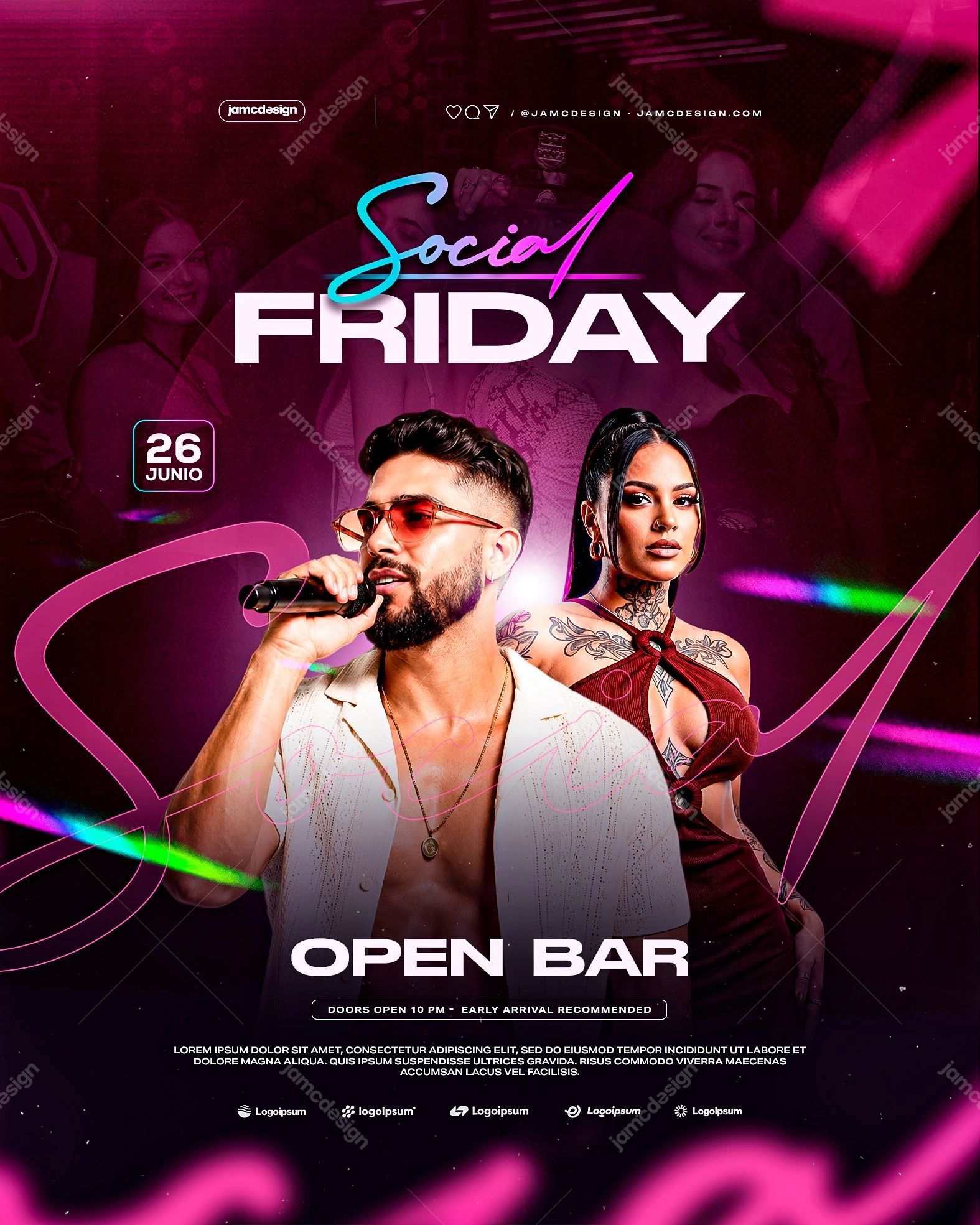 Social Friday Flyer Template PSD Editable