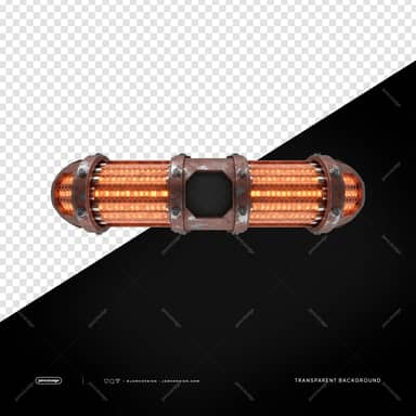 Industrial Orange Horizontal Led Tube PNG Transparent