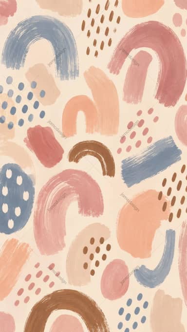 Boho Abstract Brush Shapes Pattern Background