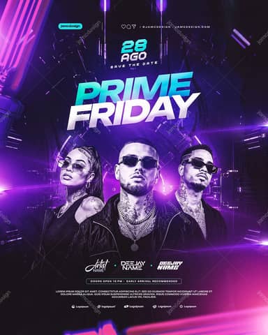Prime Saturday Event Flyer Template PSD Editable