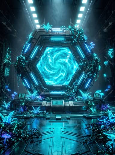 Futuristic Hexagonal Structure Abstract Sci Fi Background