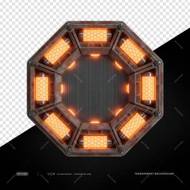 Octagonal Led Frame With Open Center PNG Transparent