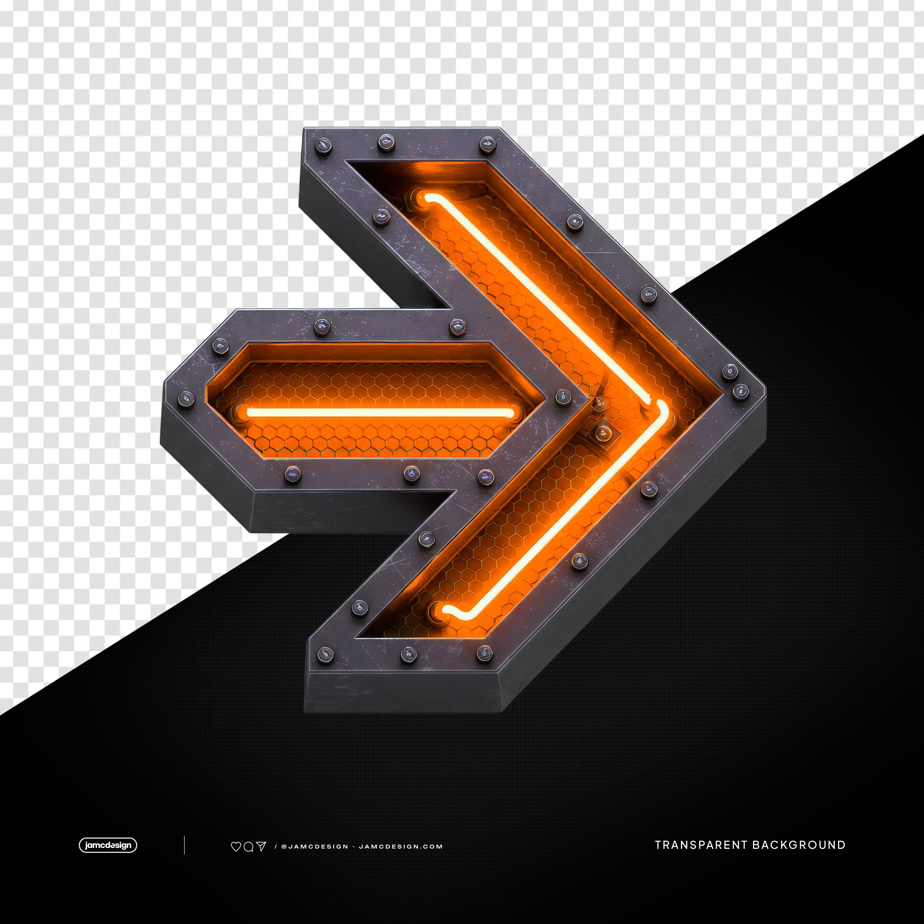 Industrial Neon Arrow Sign Light Box Background